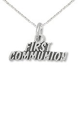 superb little first communion silver baby necklace